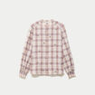 Blouse ample col montant manches longues beige femme