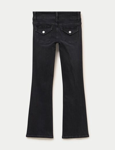 Jean bootcut taille basse denim noir femme