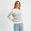 Pull col montant gris clair femme