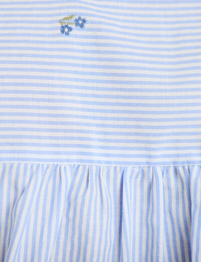 Chemise droite manches longues bleu ciel femme