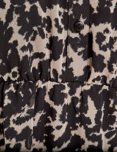 Robe évasée boutonnée beige femme