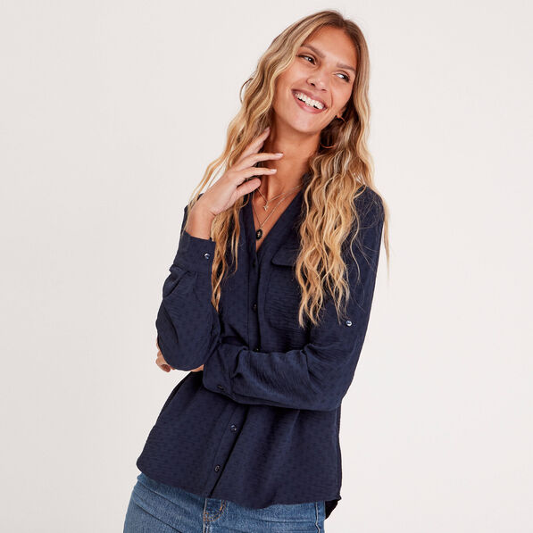 chemise manches longues bleu marine femme Chemise manches longues bleu marine femme