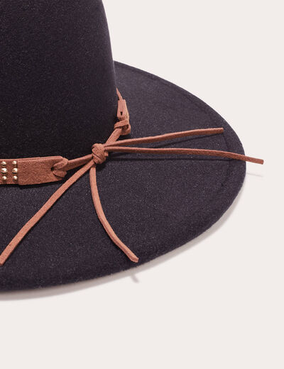 Chapeau bande cloutée noir femme