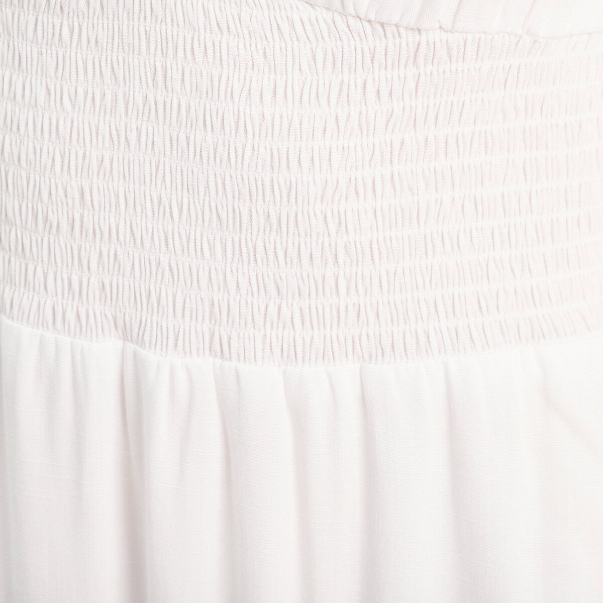 Robe longue évasée blanc femme