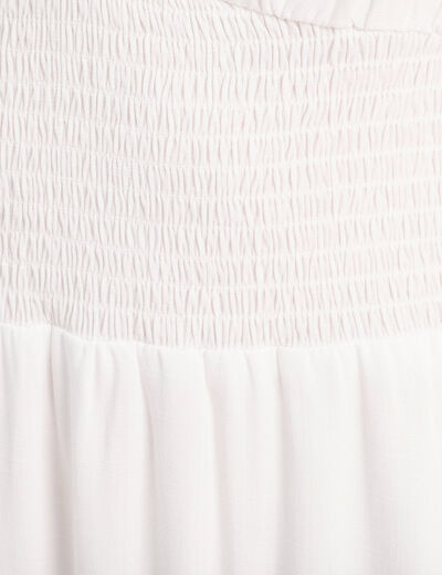 Robe longue évasée blanc femme