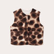 Gilet sans manches effet polaire marron femme
