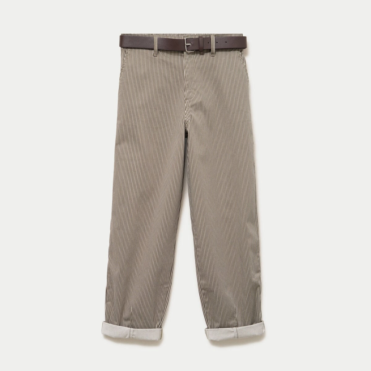 Pantalon chino 7/8&egrave;me taille &eacute;lastiqu&eacute;e vert kaki femme