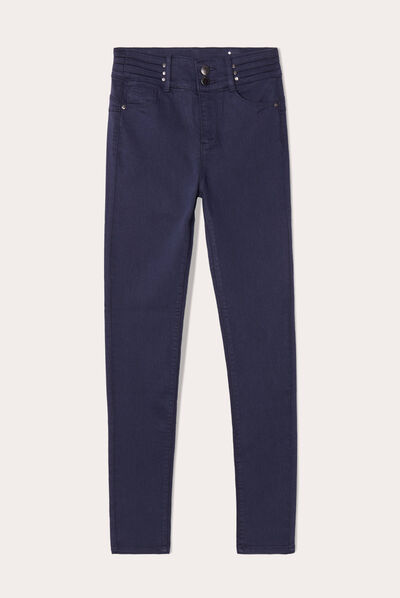 Jeans skinny push up bleu foncé femme
