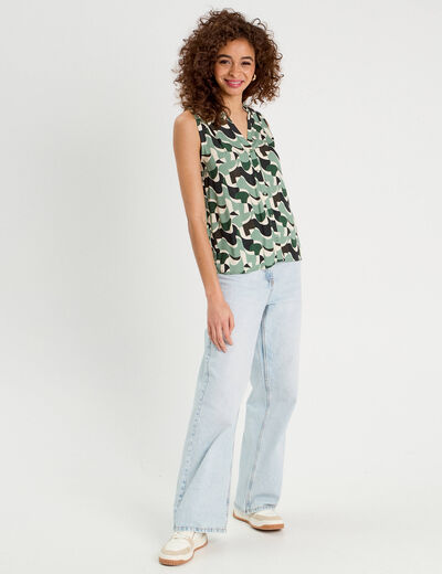 Chemise sans manches vert femme
