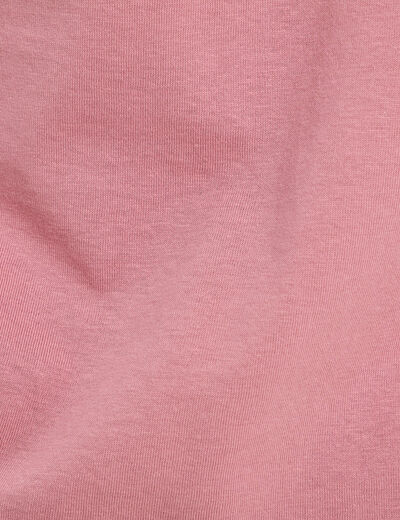 T-shirt oversize col rond vieux rose femme
