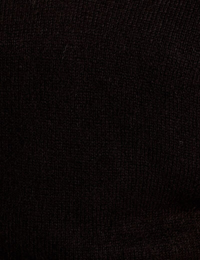 Pull manches longues col en V noir femme