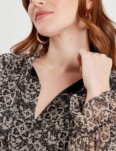 Blouse manches longues noir femme