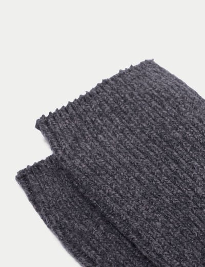 Chaussettes hautes gris fonc&eacute; femme