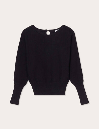 Pull manches chauves-souris noir femme