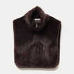 Cache-cou en fausse fourrure marron fonc&eacute; femme