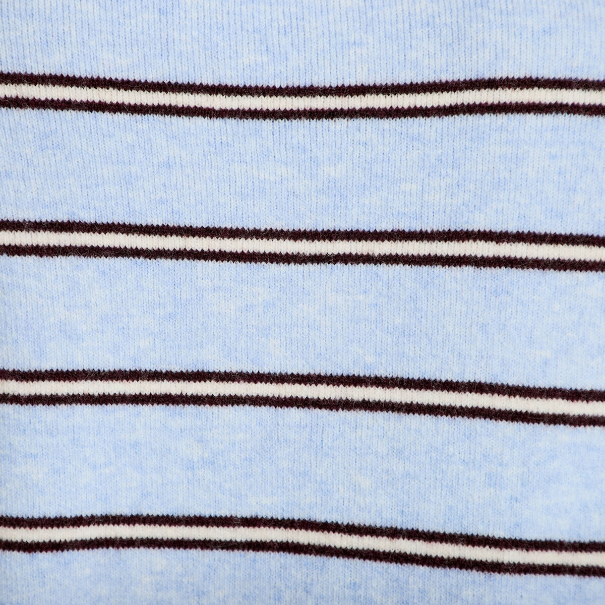 Polo manches longues col chemise bleu ciel femme
