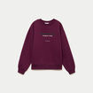Sweat droit manches longues violet fonc&eacute; femme