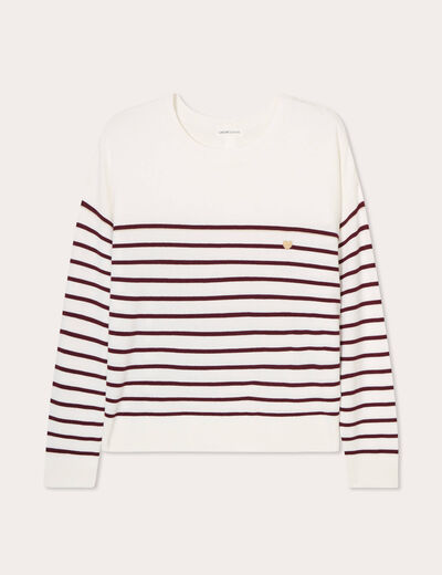 Pull manches longues bordeaux femme