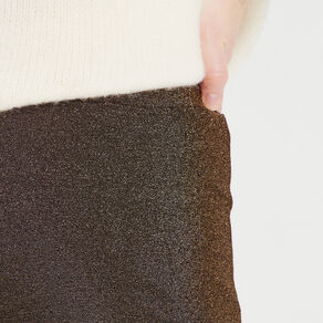 Pantalon large fils métallisés couleur or femme