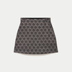 Jupe-short trap&egrave;ze courte stretch gris femme