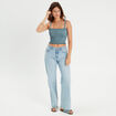 Bandeau smocké cropped bleu femme