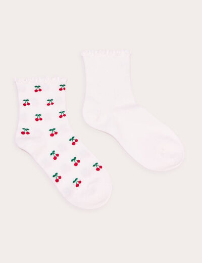 Lot 2 paires chaussettes ecru femme