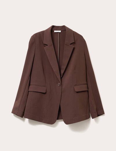 Veste esprit blazer marron fonc&eacute; femme