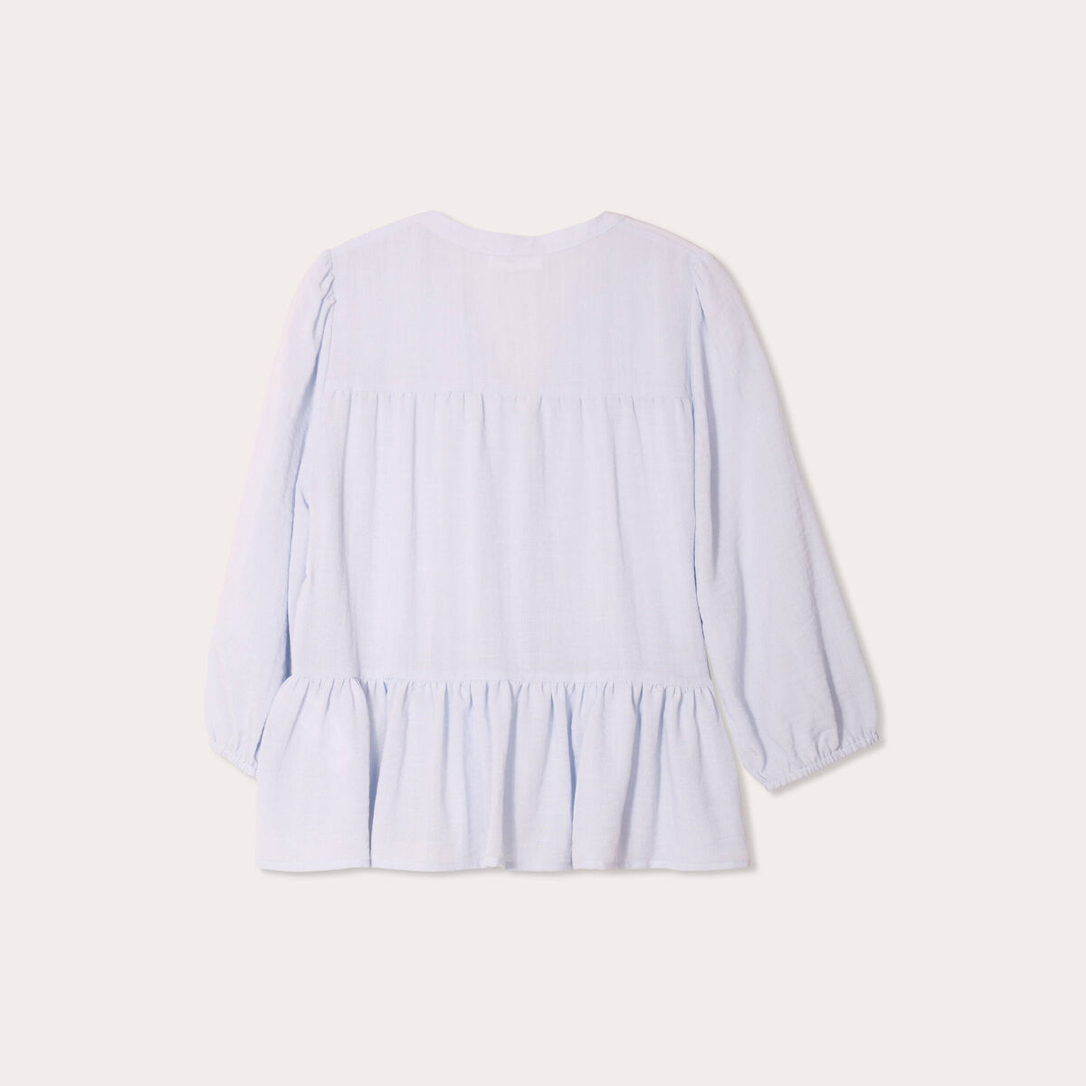 Blouse manches 3/4 bleu ciel femme