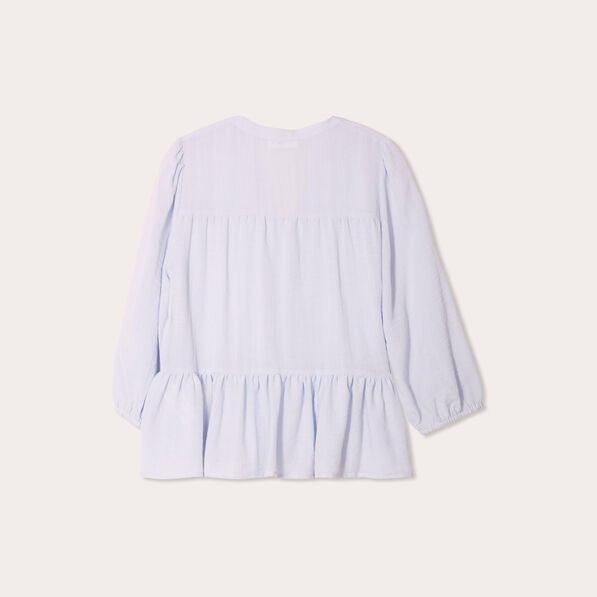 blouse manches 34 bleu ciel femme Blouse manches 3/4 bleu ciel femme
