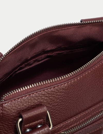 Sac port&eacute; main bordeaux femme