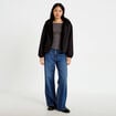 Veste r&eacute;versible effet polaire noir femme