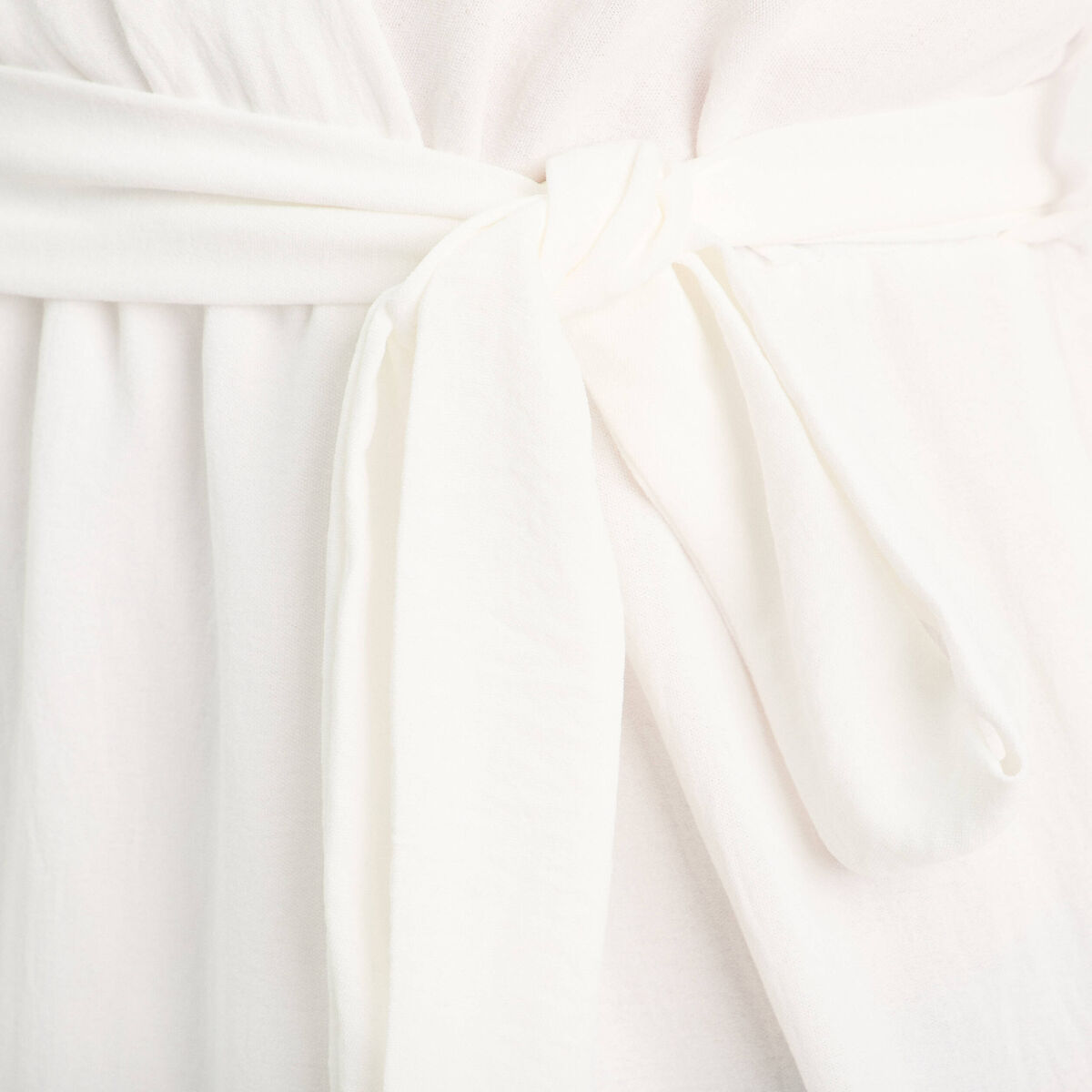 Robe longue évasée cache-coeur ecru femme