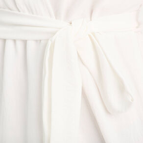 robe longue evasee cache coeur ecru femme Robe longue évasée cache-coeur ecru femme