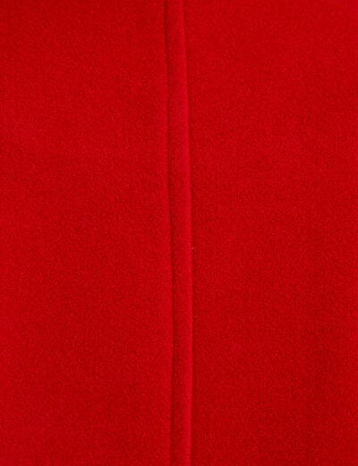 Caban court col montant rouge femme