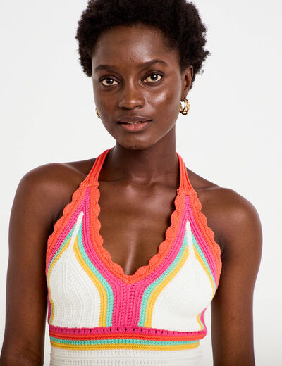 D&eacute;bardeur dos nu crochet rouge femme