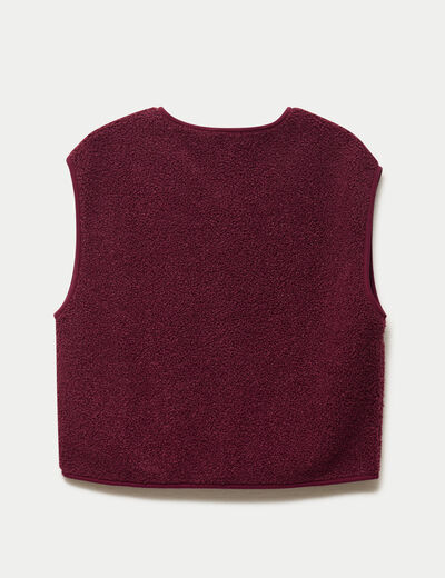 Gilet sans manches effet polaire bordeaux femme