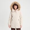 Parka droite avec capuche ecru femme