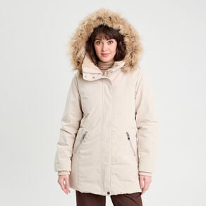 parka droite avec capuche ecru femme Parka droite avec capuche ecru femme