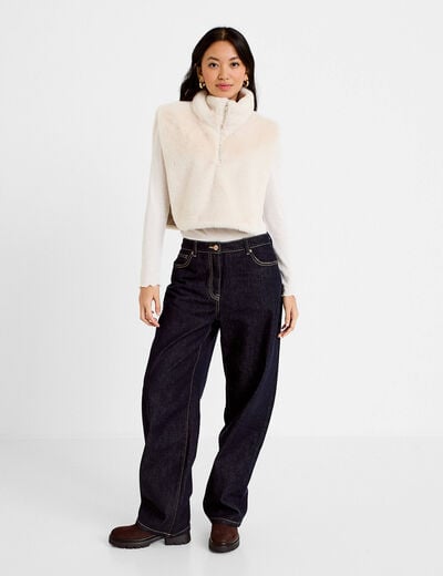 Cache-cou en fausse fourrure sable femme