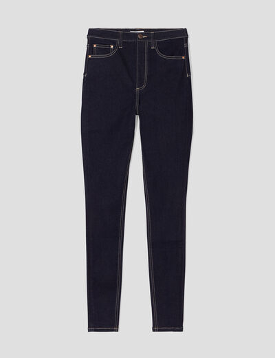 Jeans skinny taille élastiquée denim brut femme