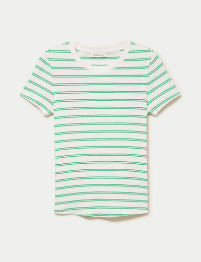 T-shirt c&ocirc;tel&eacute; ajust&eacute; vert femme