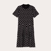 Robe pull manches courtes noir femme