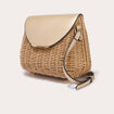 Sac bo&icirc;te paille couleur or femme