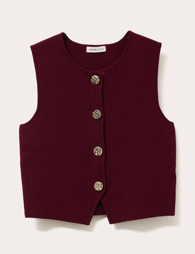 Gilet sans manches cropped violet foncé femme
