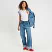 T-shirt manches brodées blanc femme