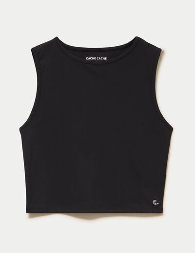 D&eacute;bardeur col rond activewear noir femme