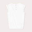 Blouse sans manches pliss&eacute;e ecru femme
