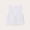 Gilet cropped crochet ecru femme