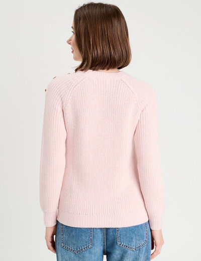 Pull manches longues rose clair femme