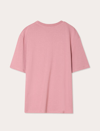 T-shirt oversize col rond vieux rose femme